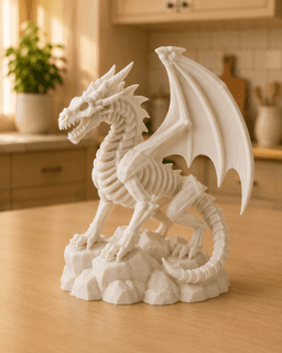 White Skeleton Dragon STL 3d model
