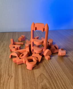 Rocket Puzzle – 21 Piece Interlocking Model 3d model