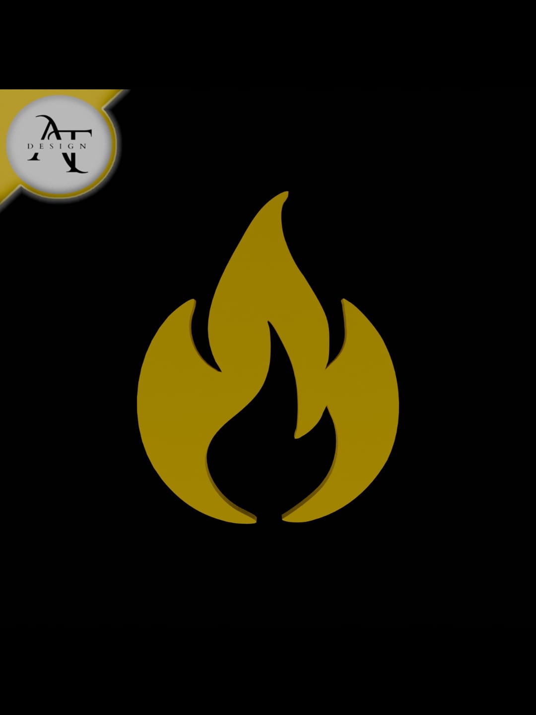 Simple Flame Symbol - 2D Art 3d model