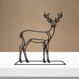 Deer Line Art - Desktop Line Art 3d model