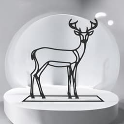 Deer Line Art - Desktop Line Art 3d model