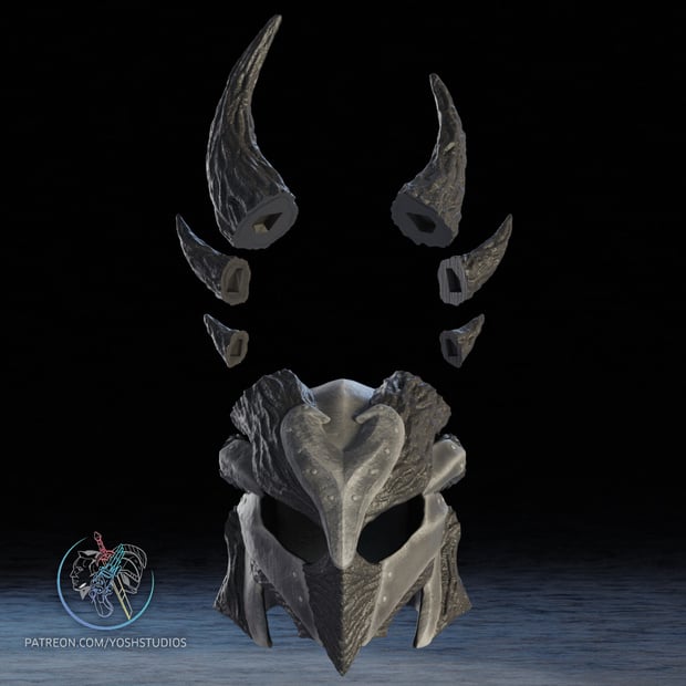 Daedric Helmet STL 3D File 3d model