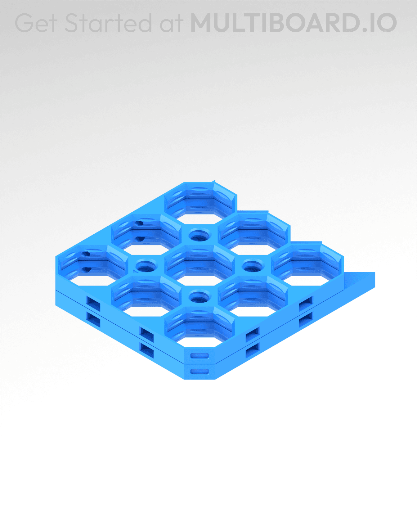 3x3 MU - All Ends Vertical Strip Interfitted - MultiBoard Octagon Plate - 2x Ironing Stack 3d model