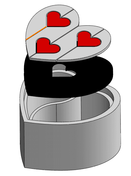 Thangs Valentine’s Day Contest - Jigsaw Heart Box - Remix of Simple Heart Box with Lid 3d model