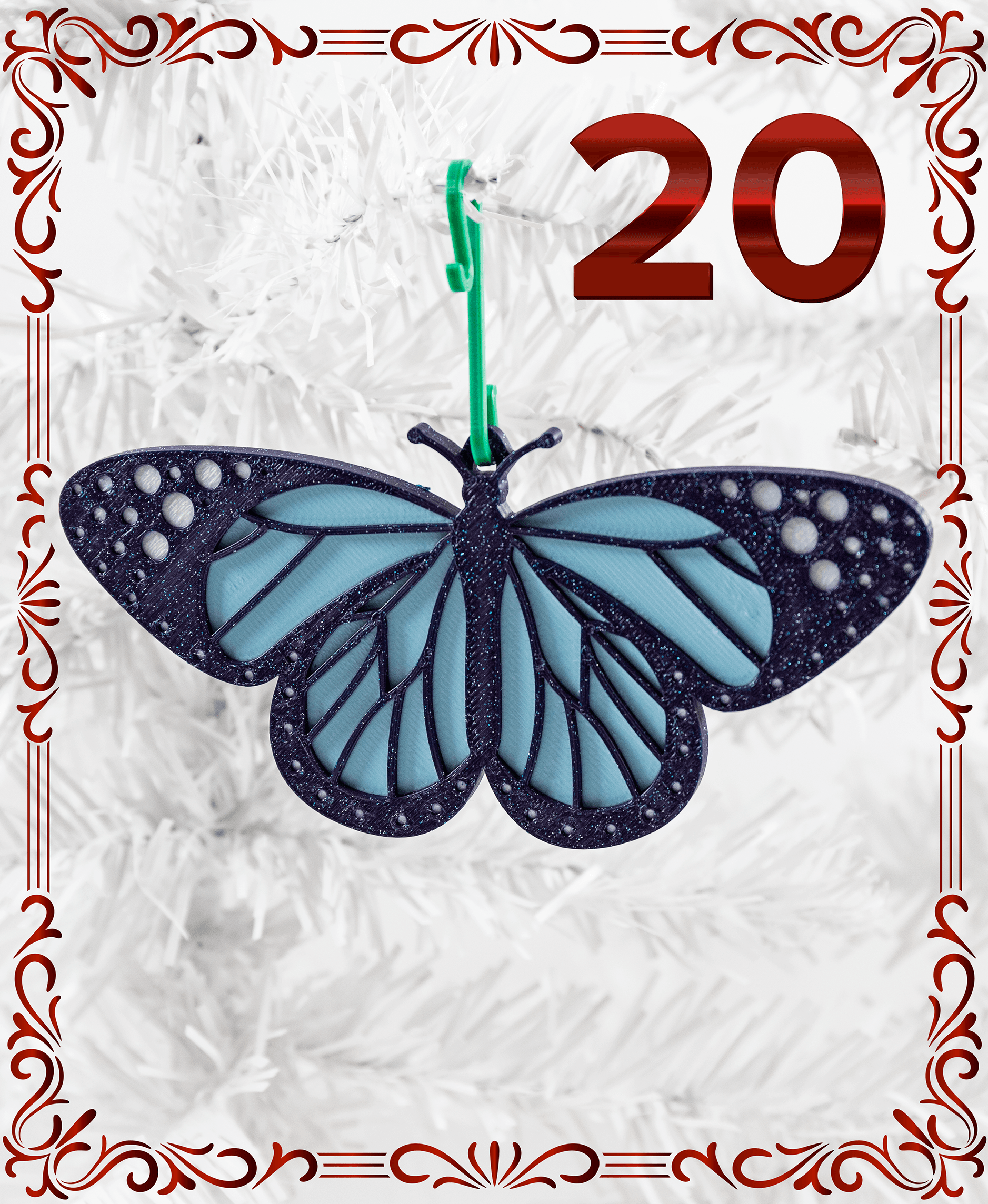 Butterfly Ornament - Christmas Day 20 3d model