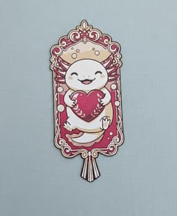 Valentine Axolotl Bookmark2 - Hueforge - 4 colors 3d model