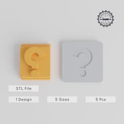 Question Mark Stamp Tile Set, 5 Sizes, Perfect for Clay, Cookies & Fondant PRODUCT_1452 3d model