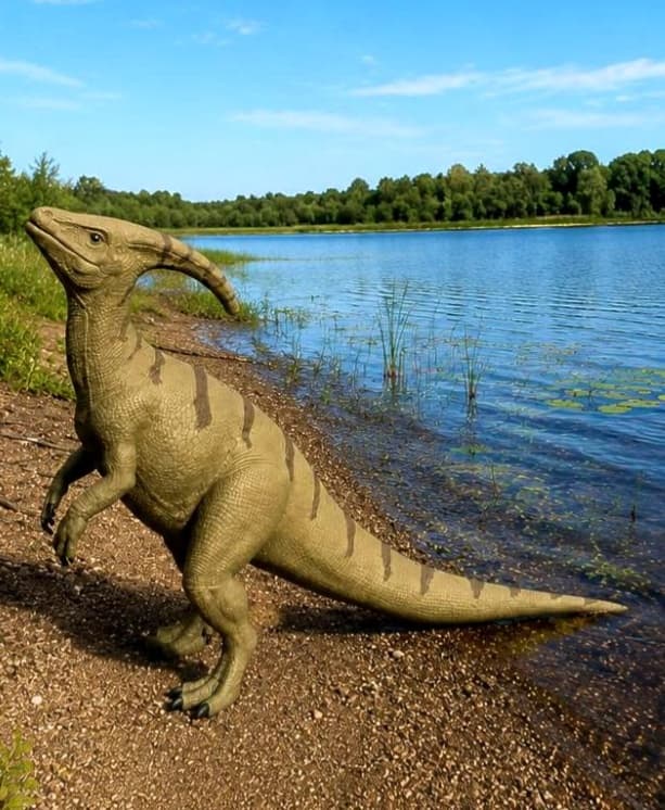 Realistic Parasaurolophus Dinosaur Figurine 3d model