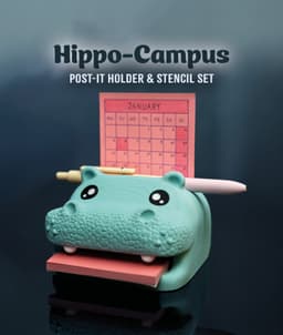 Hippo-Campus Desk Organizer 3d model