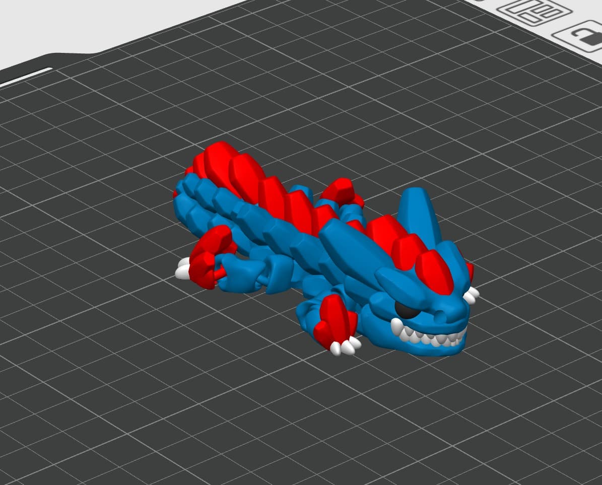 Articulated Mini Dragon Keychain 021 3d model