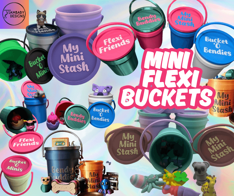Mini Flexi Stash Buckets 3d model