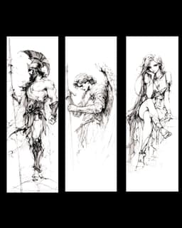 Sketches of Roman gods - Set of bookmarks 3d model