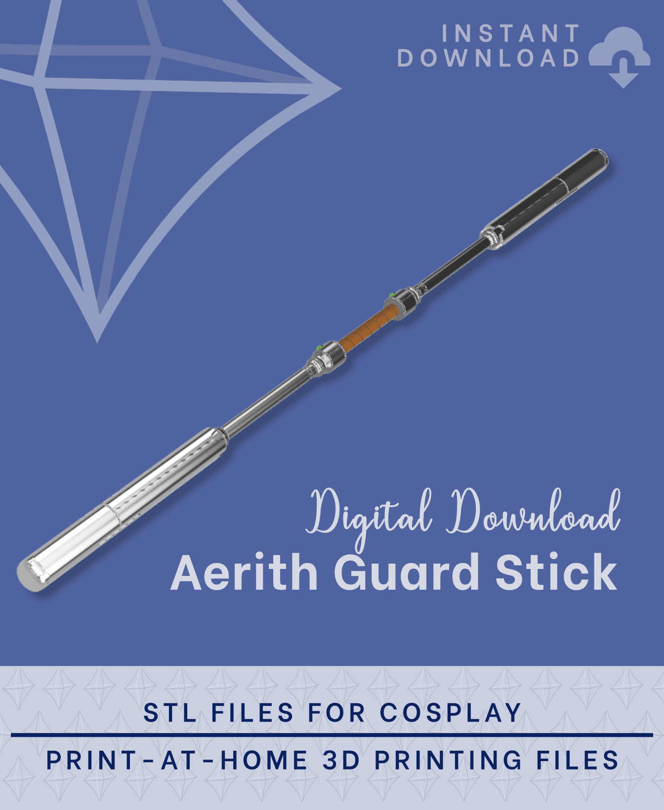 AERITH Guard Stick STL FILES (Final Fantasy VII Remake) 3d model