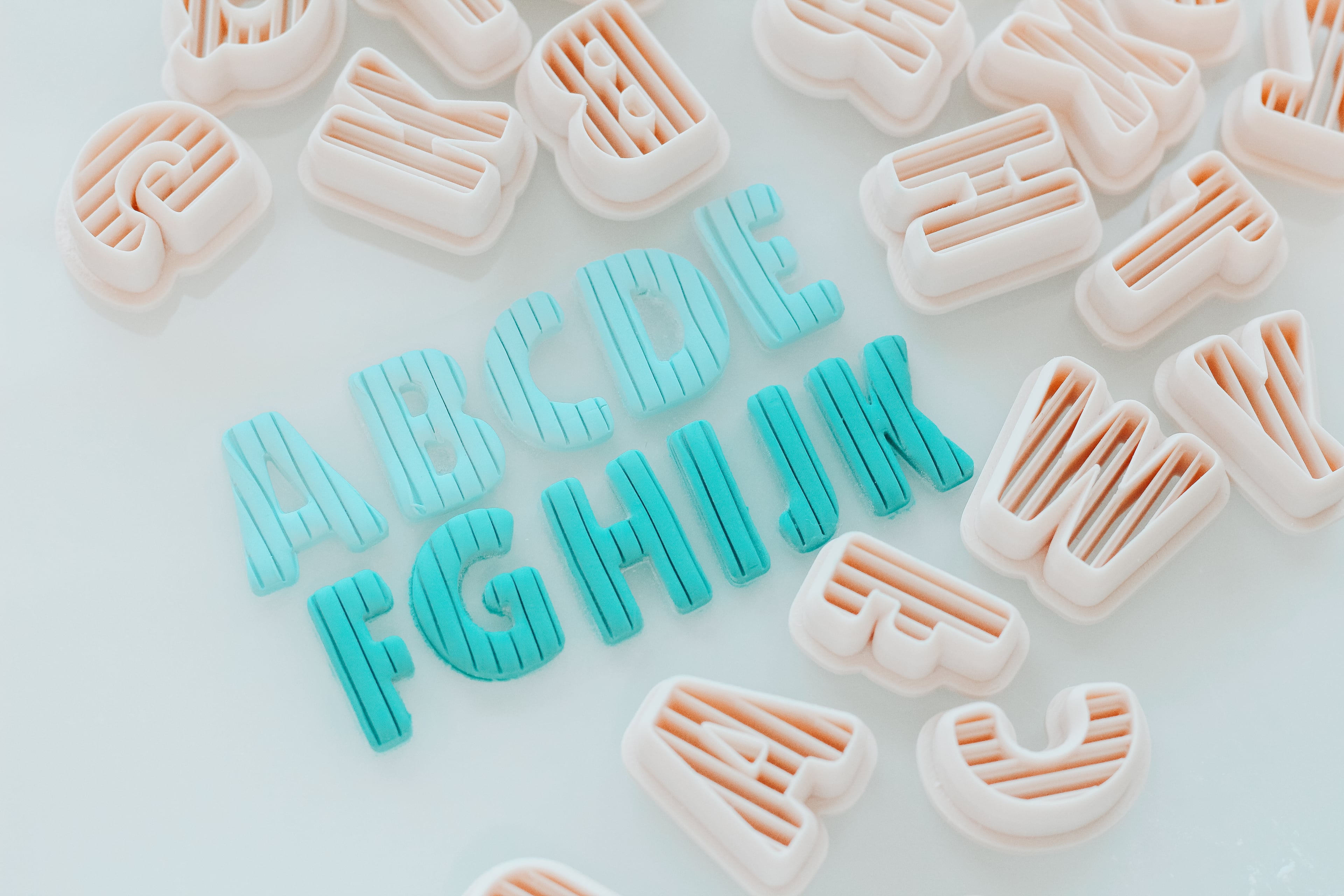 Full Set of Ribbed Alphabet Clay Cutters 3d model