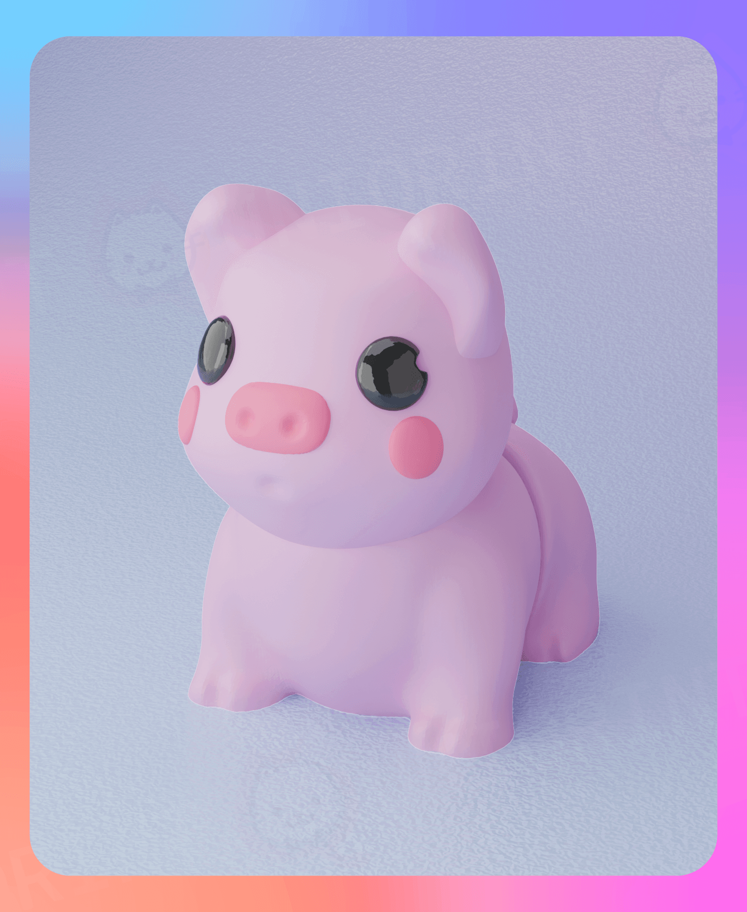 Flexi Piggy Keychain (Single Color) 3d model