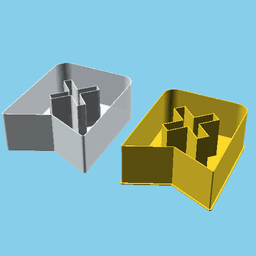 Bookmark with a cross mark, nestable box (v1) 3d model