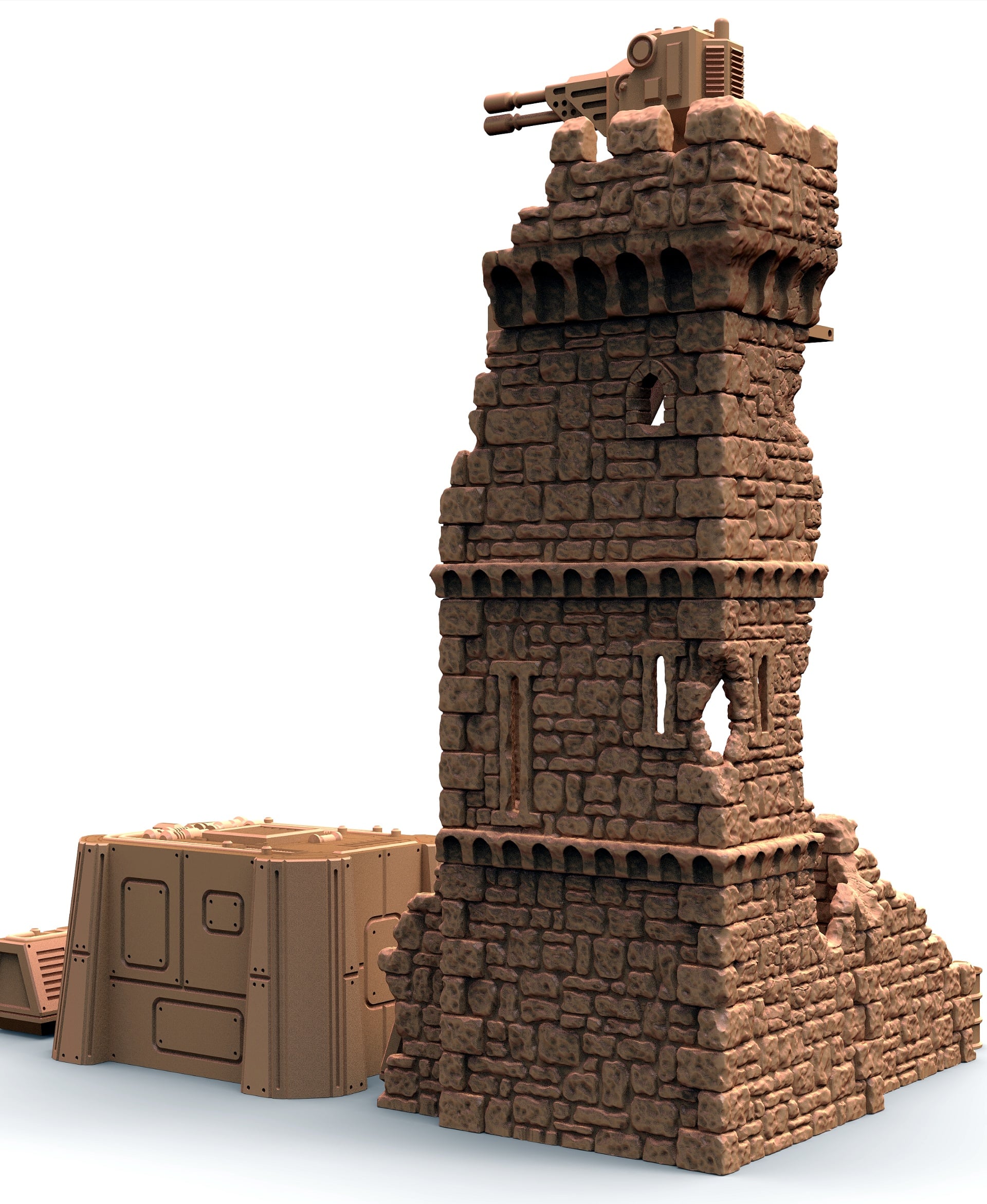 Modular Castle Ruin with High Tech upgrade 28mm scale 3d model