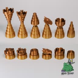 Telescoping Chess Set (Pieces and Simple Case Only) 3d model