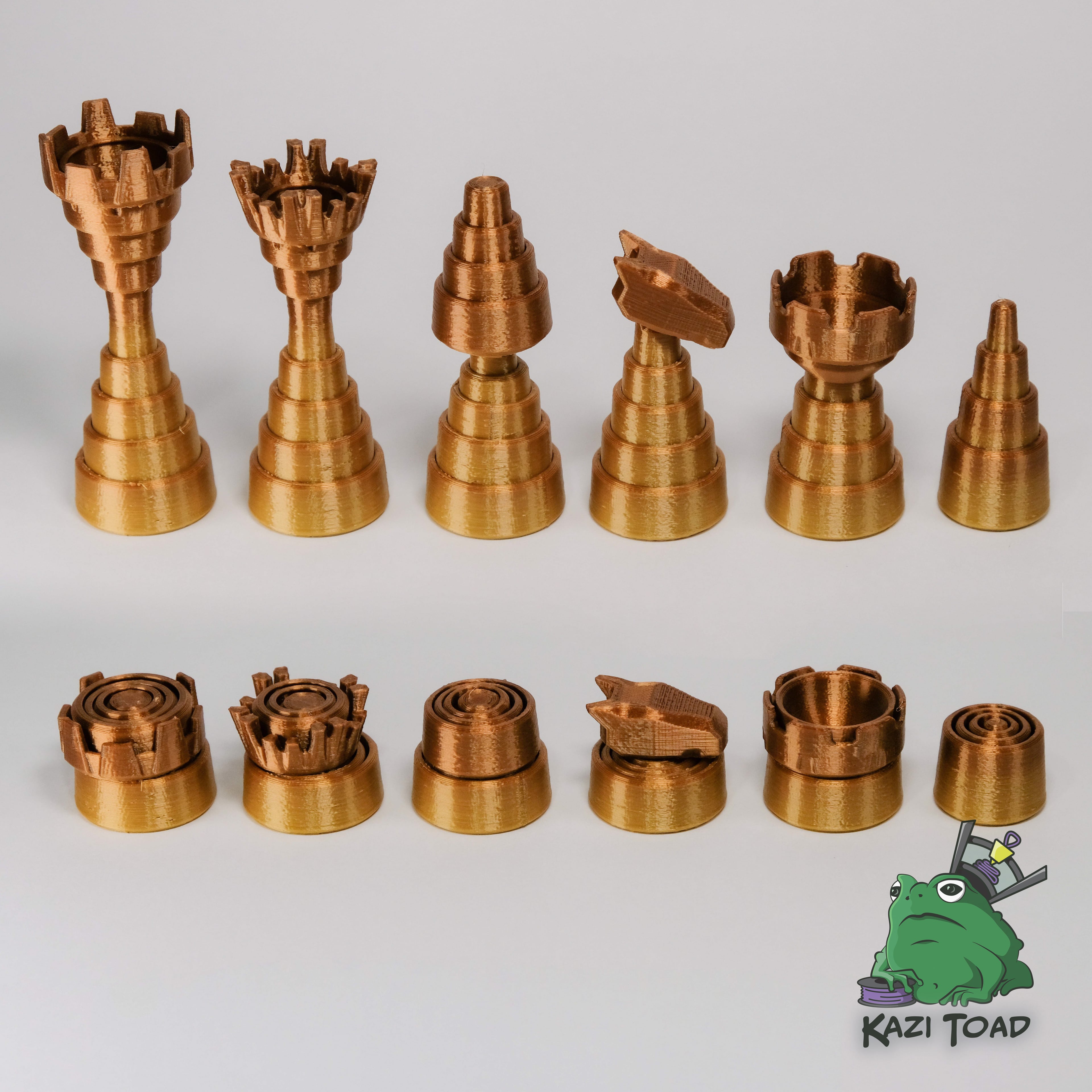 Telescoping Chess Set (Pieces and Simple Case Only) 3d model