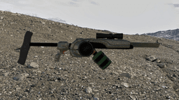 futuristic plasma rifle with human character 3d model