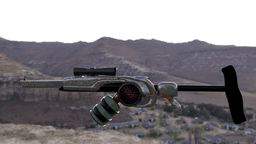 futuristic plasma rifle with human character 3d model