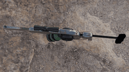 futuristic plasma rifle with human character 3d model