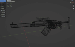 futuristic plasma rifle with human character 3d model