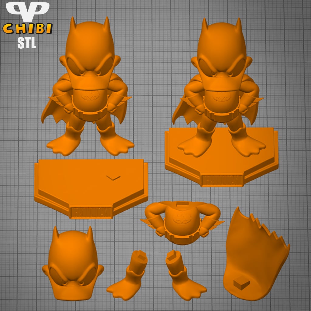 BatDuck Chibi STL for 3D Printing ChibiSTL 3DXM 3d model