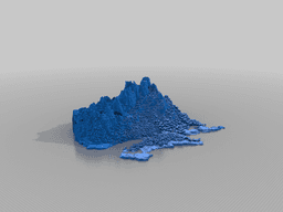 Minecraft Mountain Island VII 3d model
