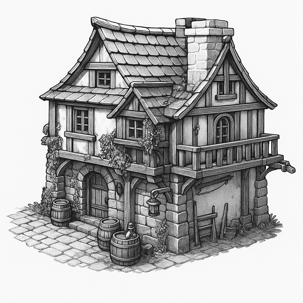 House_4_Medieval_Fantasy_Building_WorkShop3D 3d model