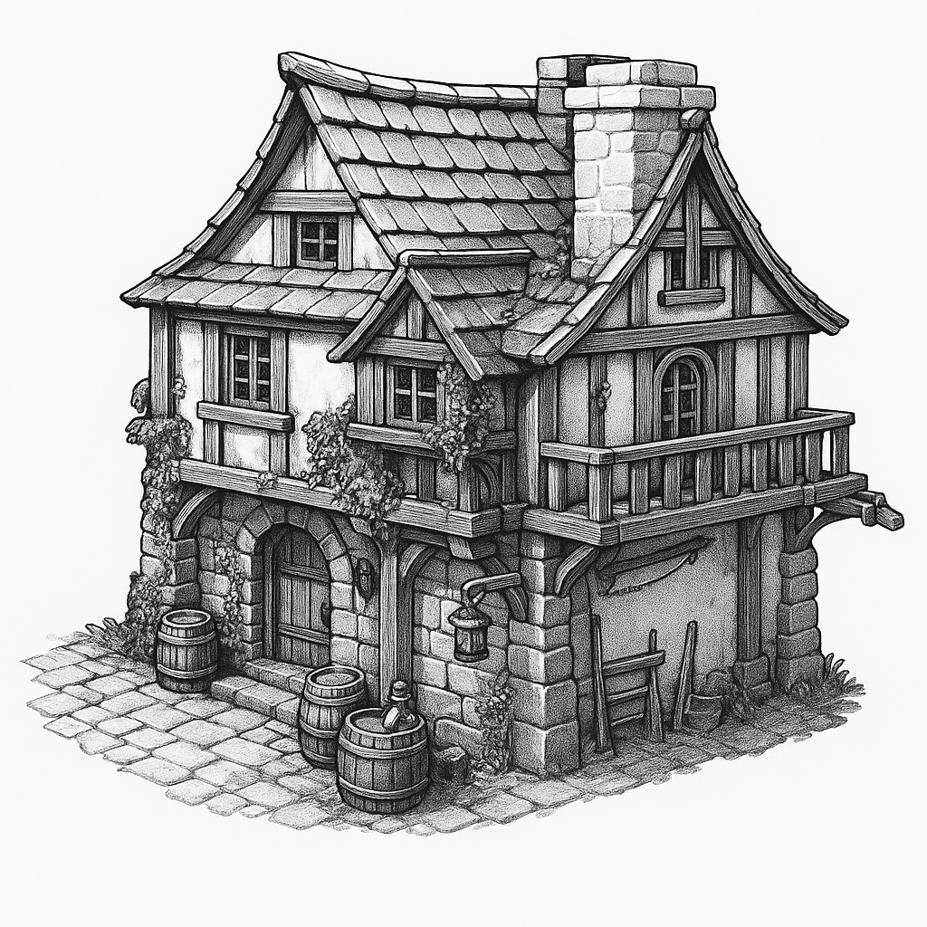 House_4_Medieval_Fantasy_Building_WorkShop3D 3d model
