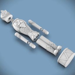 Holly Berry Nutcracker -Split *SUPPORT FREE* 3d model