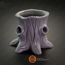 Tree Stump Pen Holder 3d model