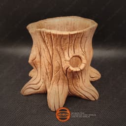 Tree Stump Pen Holder 3d model