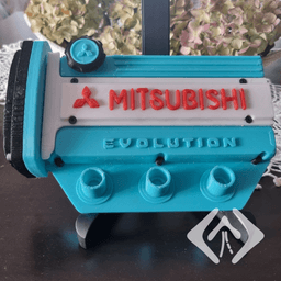 Mitsubishi Evo Key Holder with led lamp 3d model