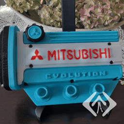 Mitsubishi Evo Key Holder with led lamp 3d model