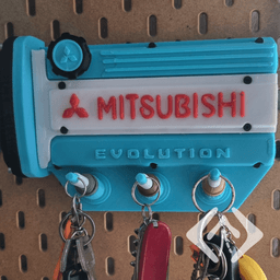 Mitsubishi Evo Key Holder with led lamp 3d model