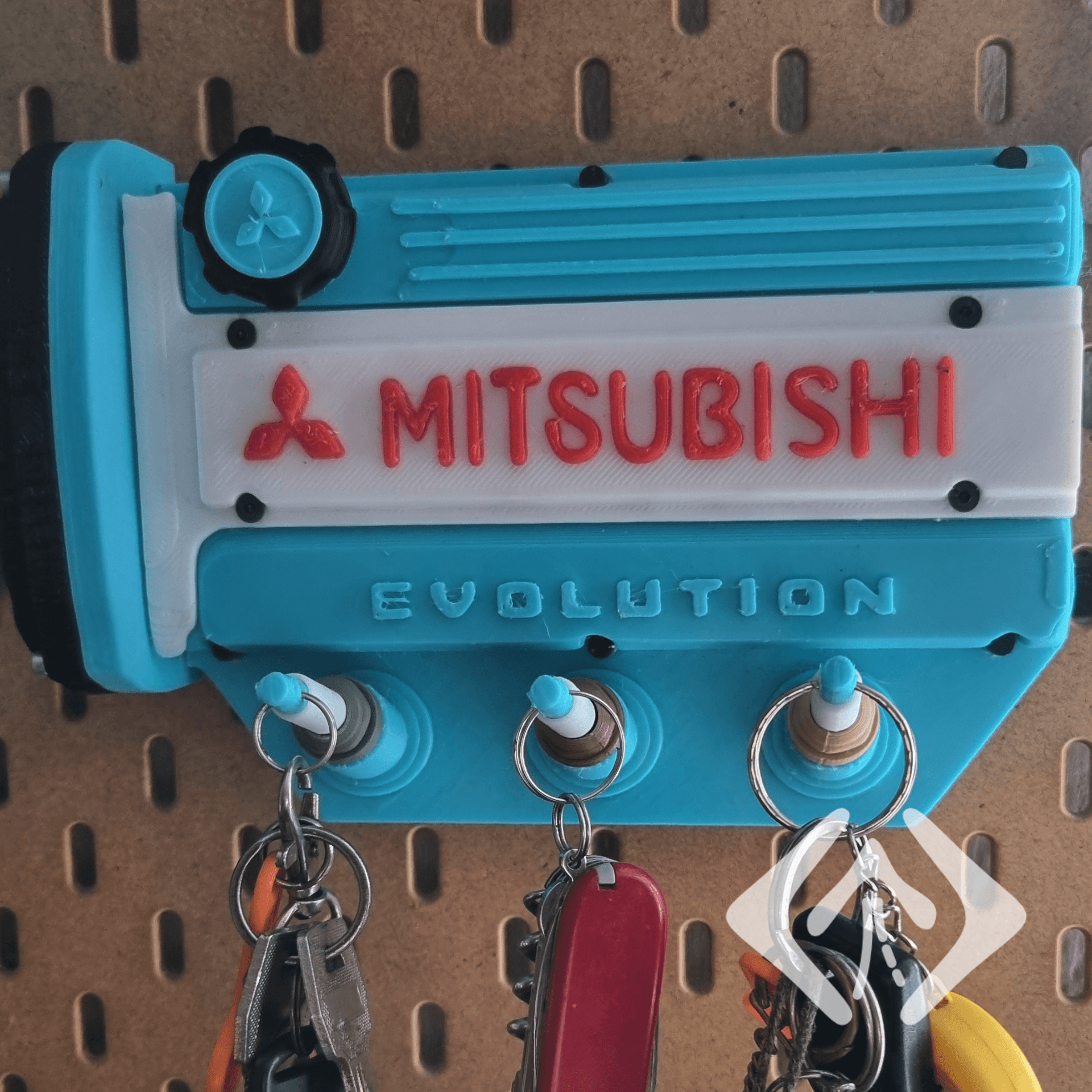 Mitsubishi Evo Key Holder with led lamp 3d model