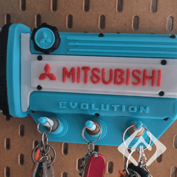 Mitsubishi Evo Key Holder with led lamp 3d model