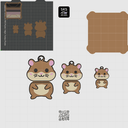 Hamster Wiggle Head Keyring 3d model