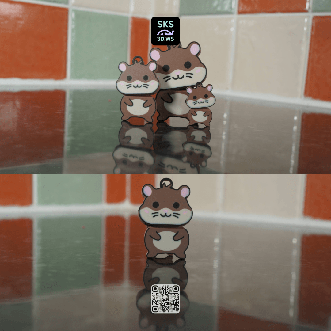 Hamster Wiggle Head Keyring 3d model