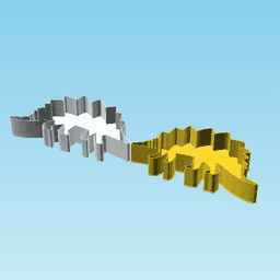 Dinosaur Icon 0040, nestable box (v2) 3d model