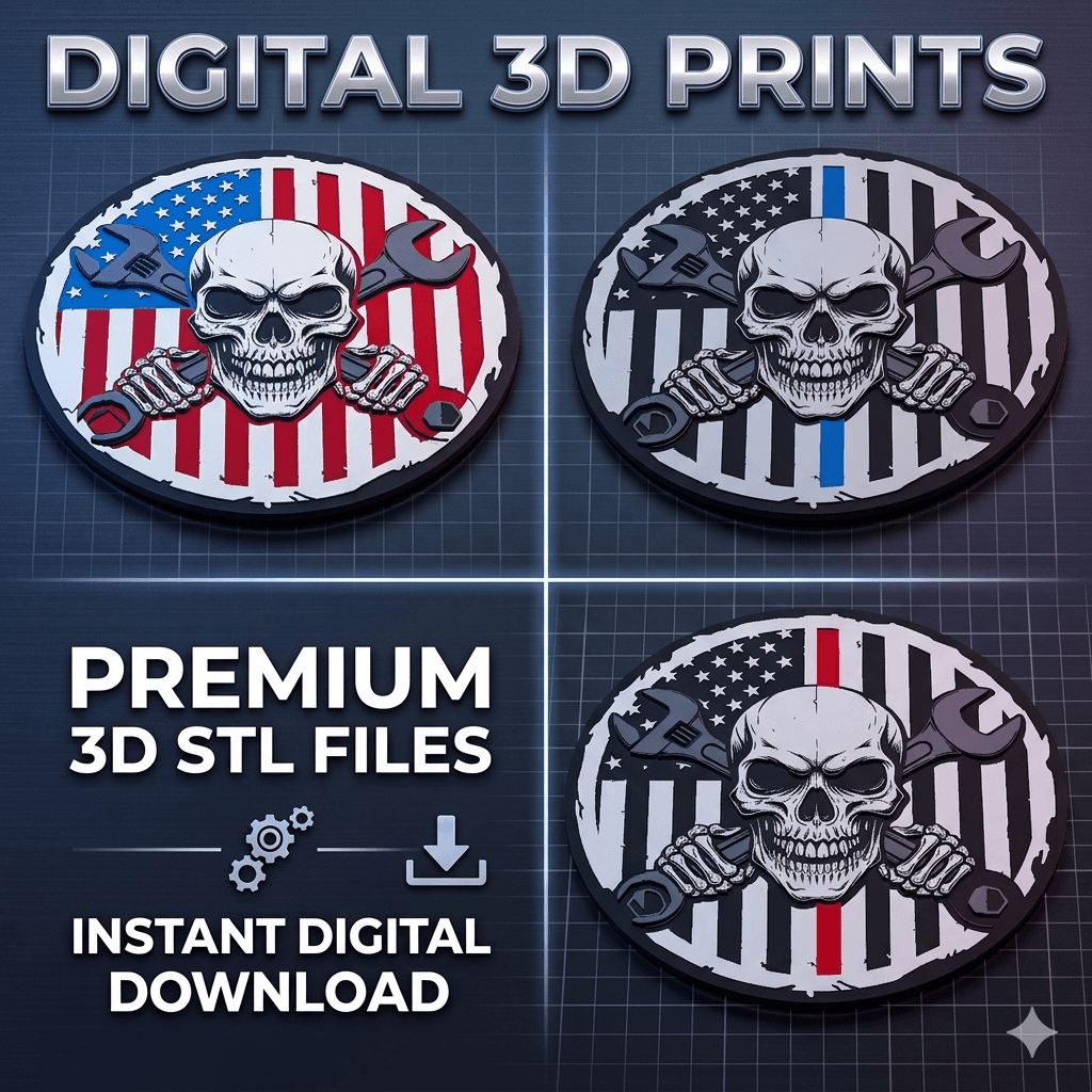 American Flag Mechanic Wall Decor 3d model