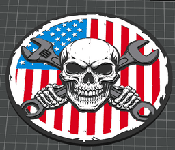 American Flag Mechanic Wall Decor 3d model