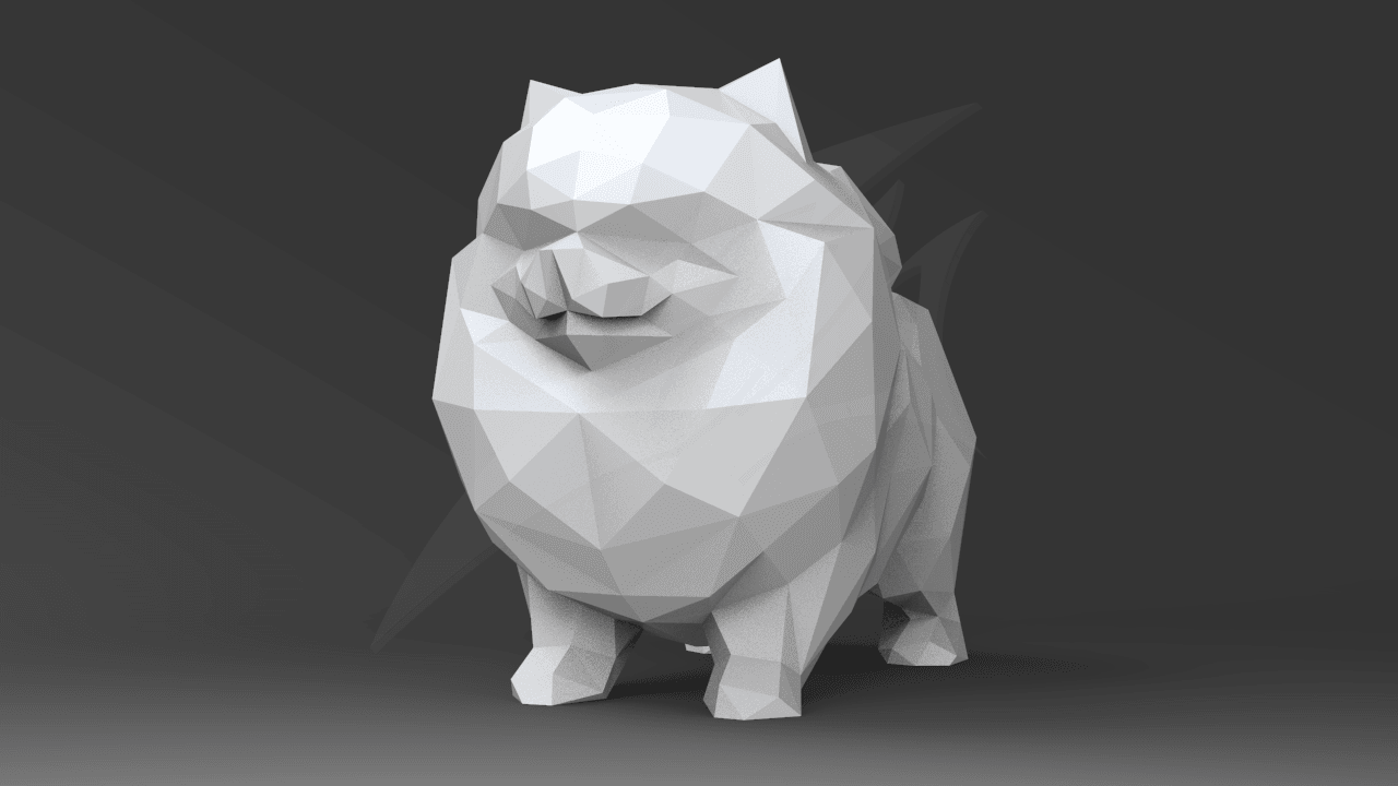 Low Poly Pomeranian 3d model