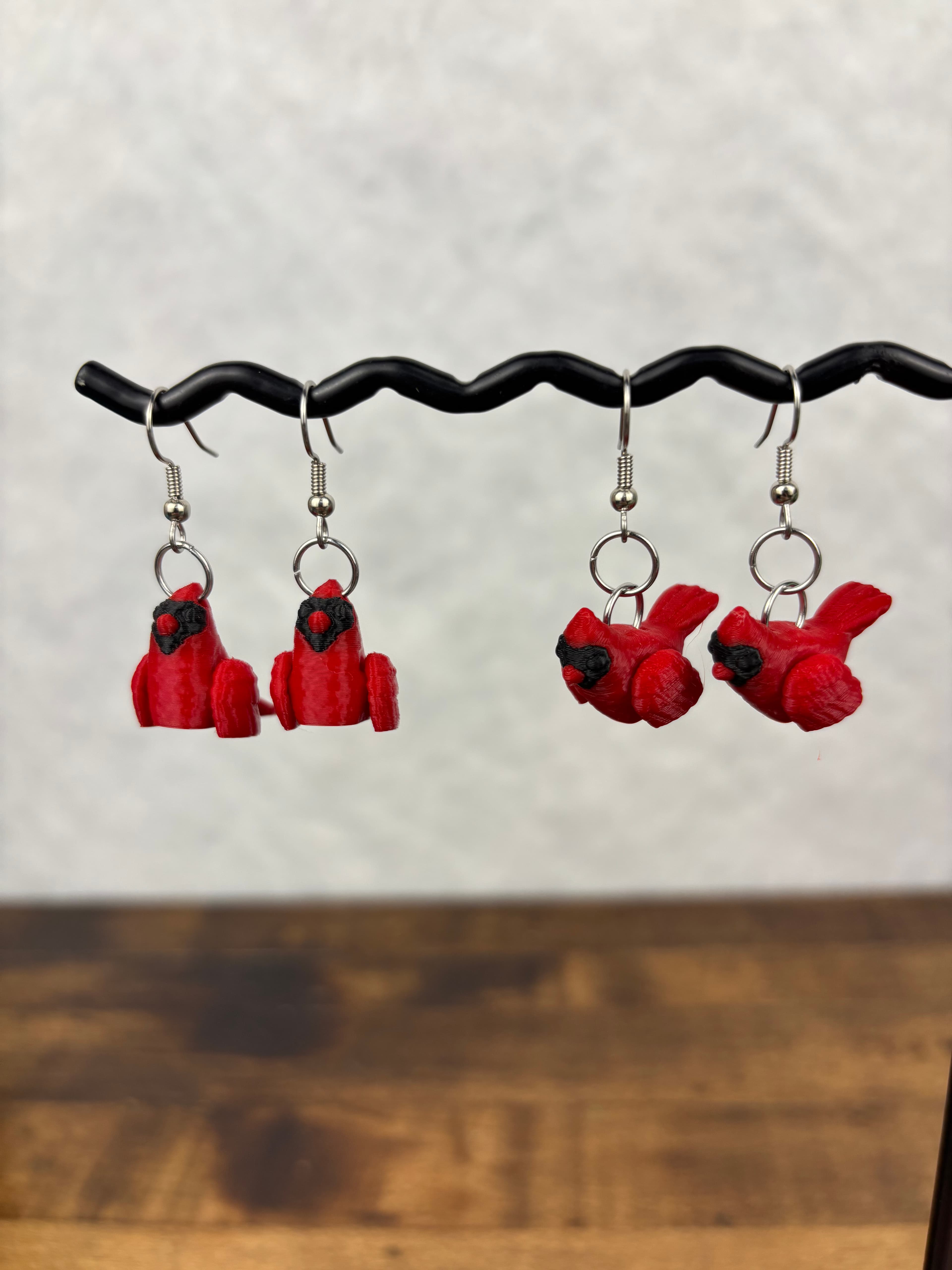 Cardinal Earrings 3d model