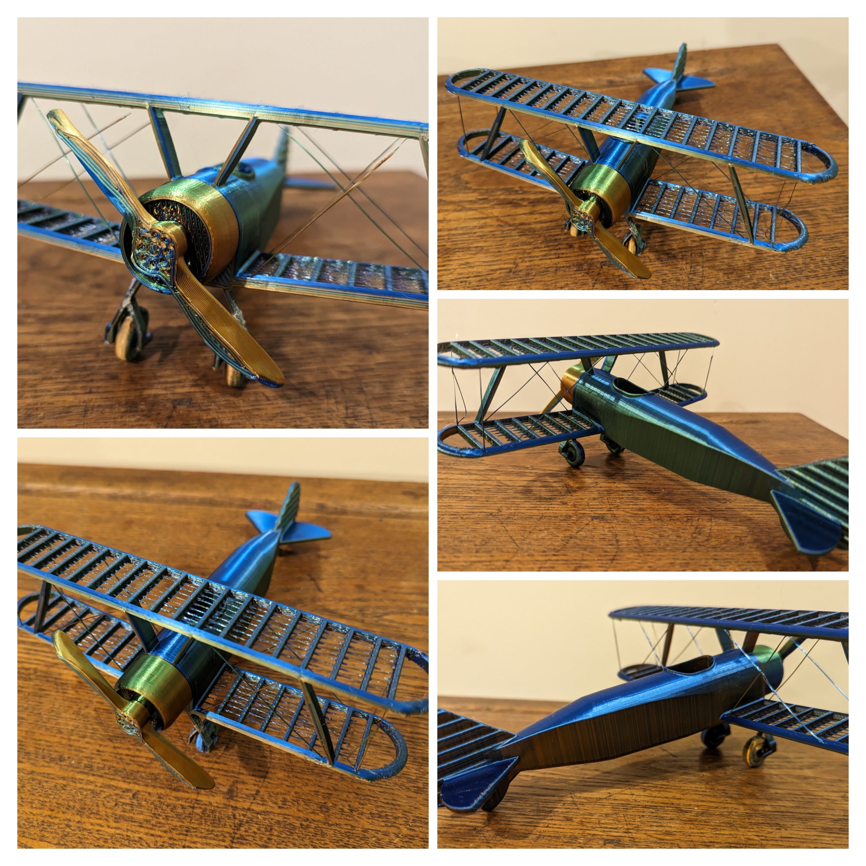 Printed in @SliceWorx3D TriColor coextrusion blue green orange