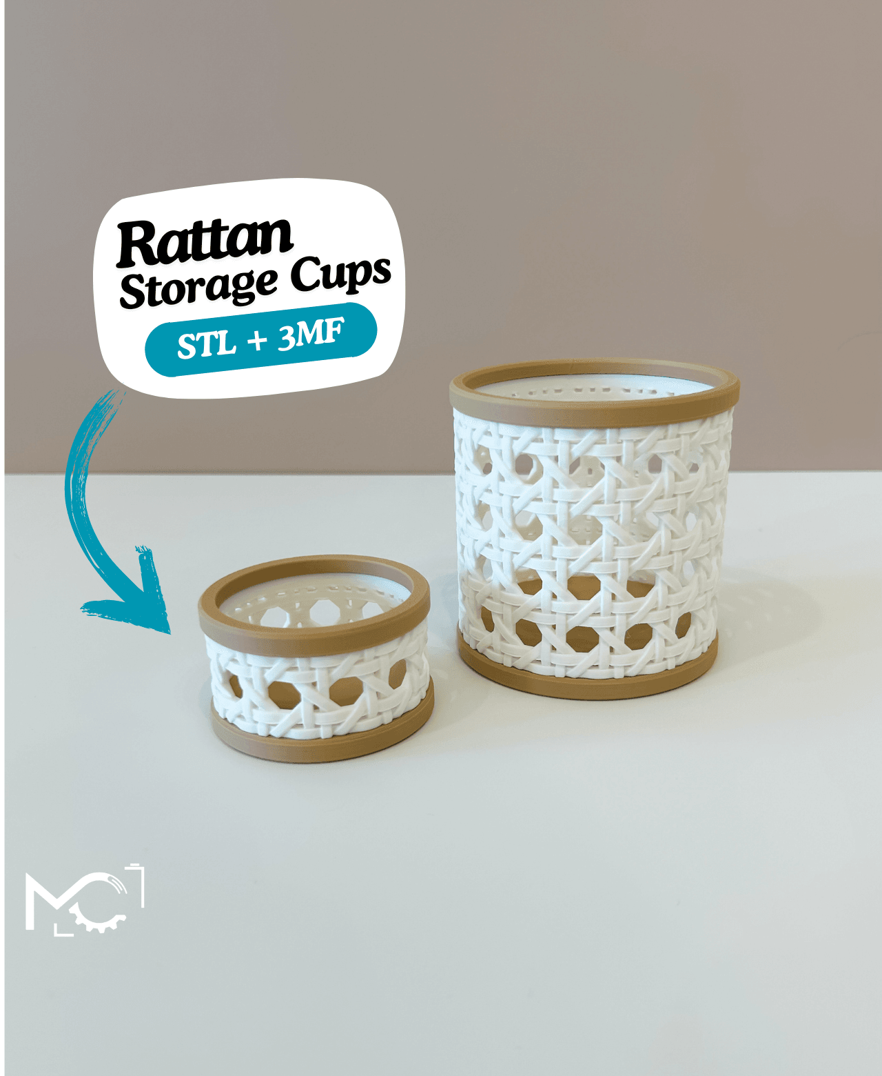 RattanMultiColorCups 3d model