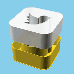 Square Twitter logo, nestable box (v1) 3d model