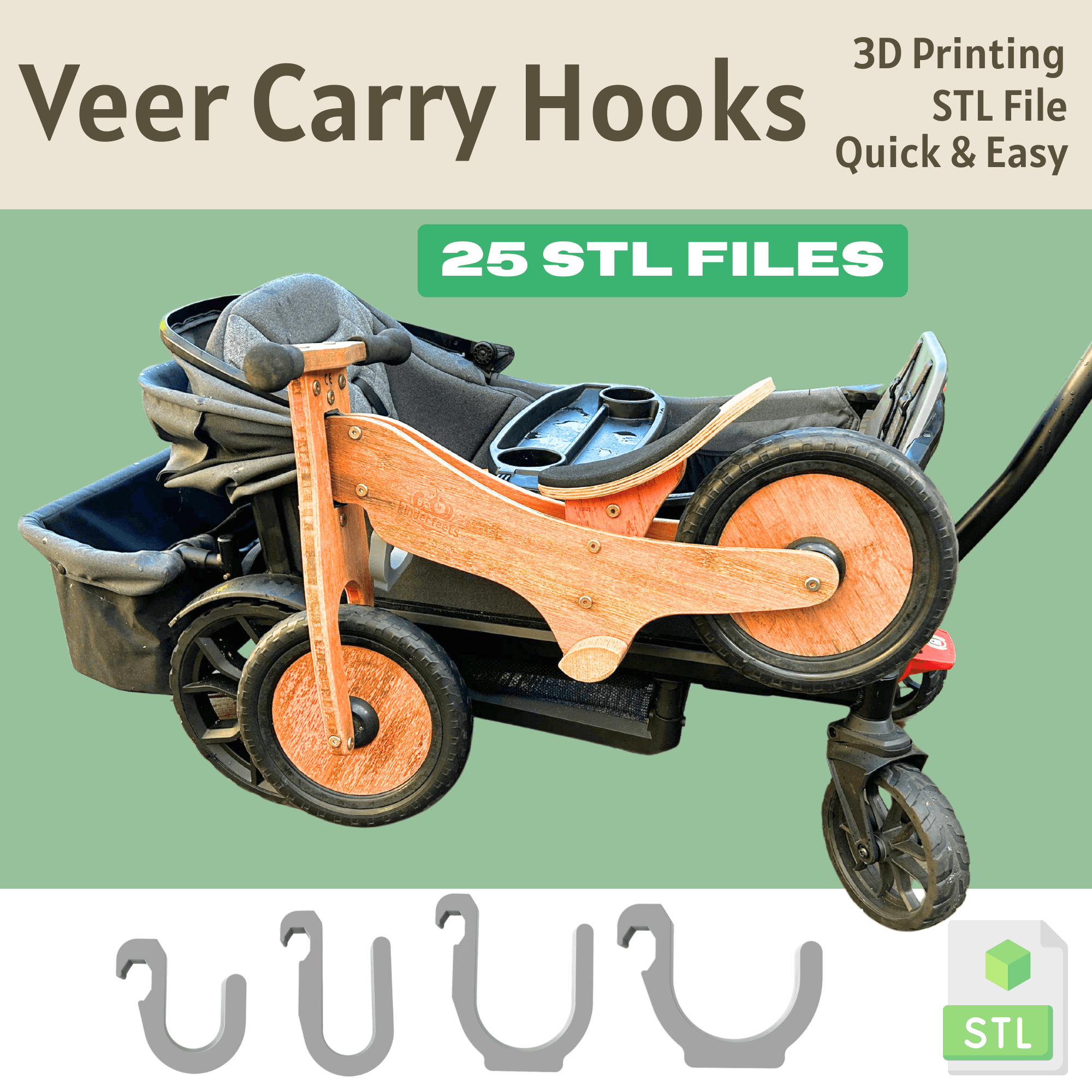 Veer Carry Hooks β 25 STL Files for Custom Fit 3d model